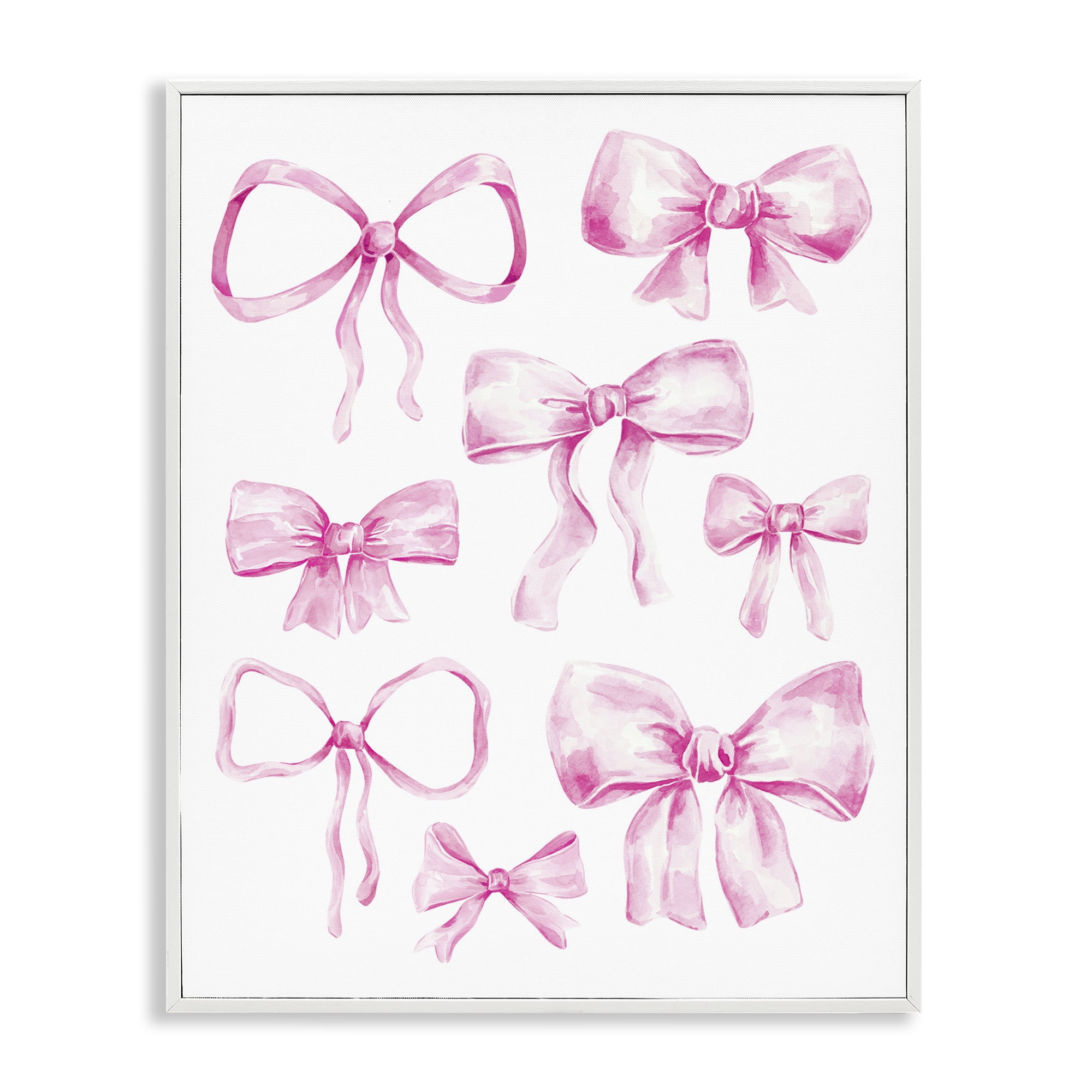 Stupell Industries Coquette Bow Collection White Framed Giclee Art, design by Bethany Sandoval