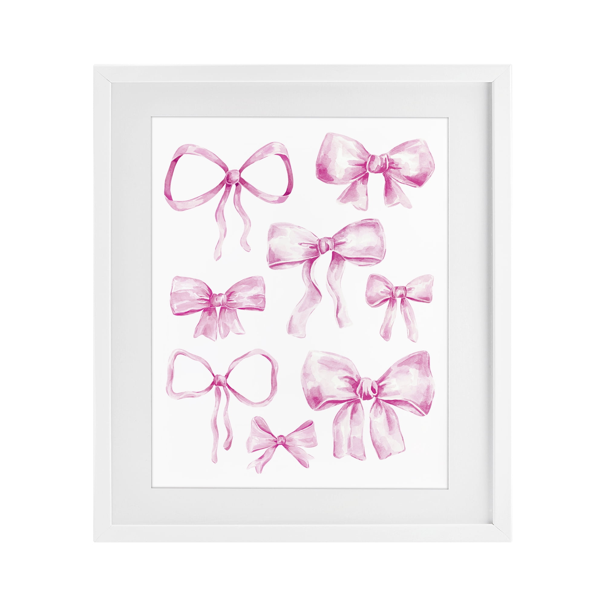 Stupell Industries Coquette Bow Collection White Framed Print Under Glass, design by Bethany Sandoval