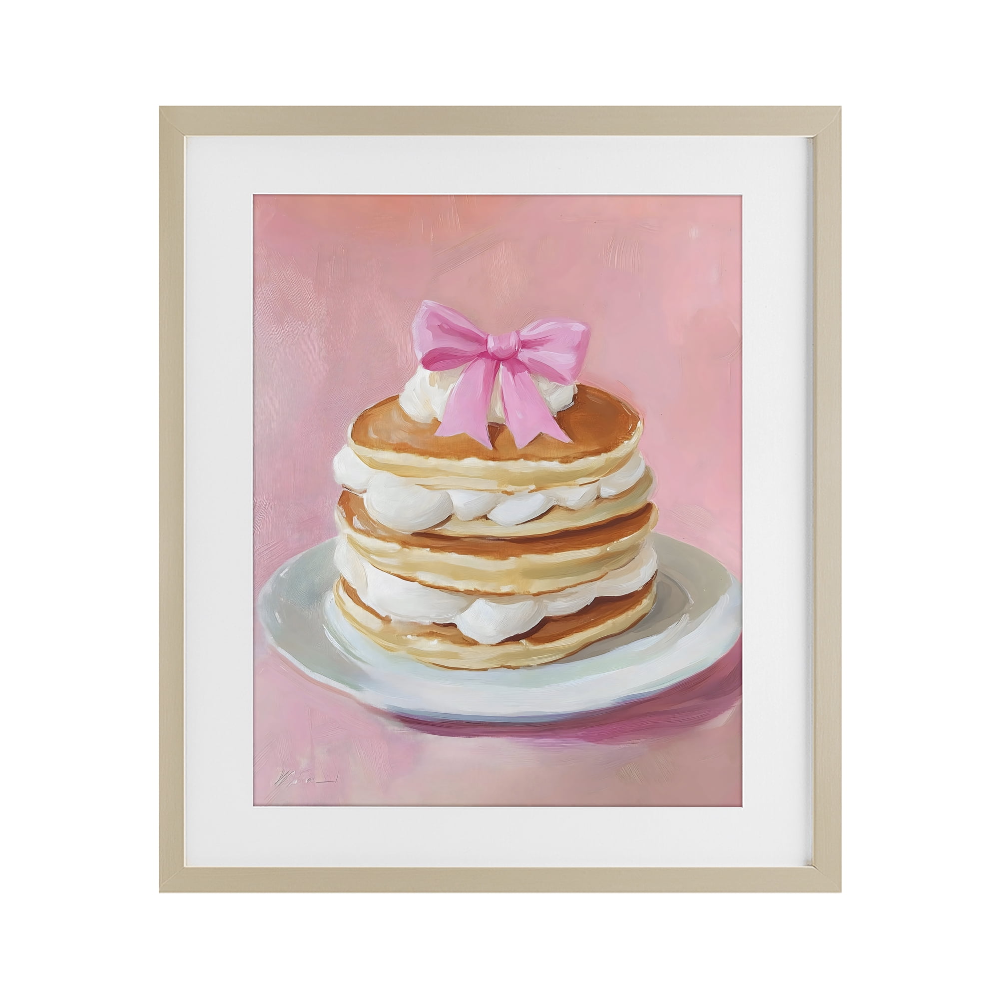 Stupell Industries Coquette Pancakes with Whipped Cream Birch Framed Print Under Glass, design by The Prints Vibe