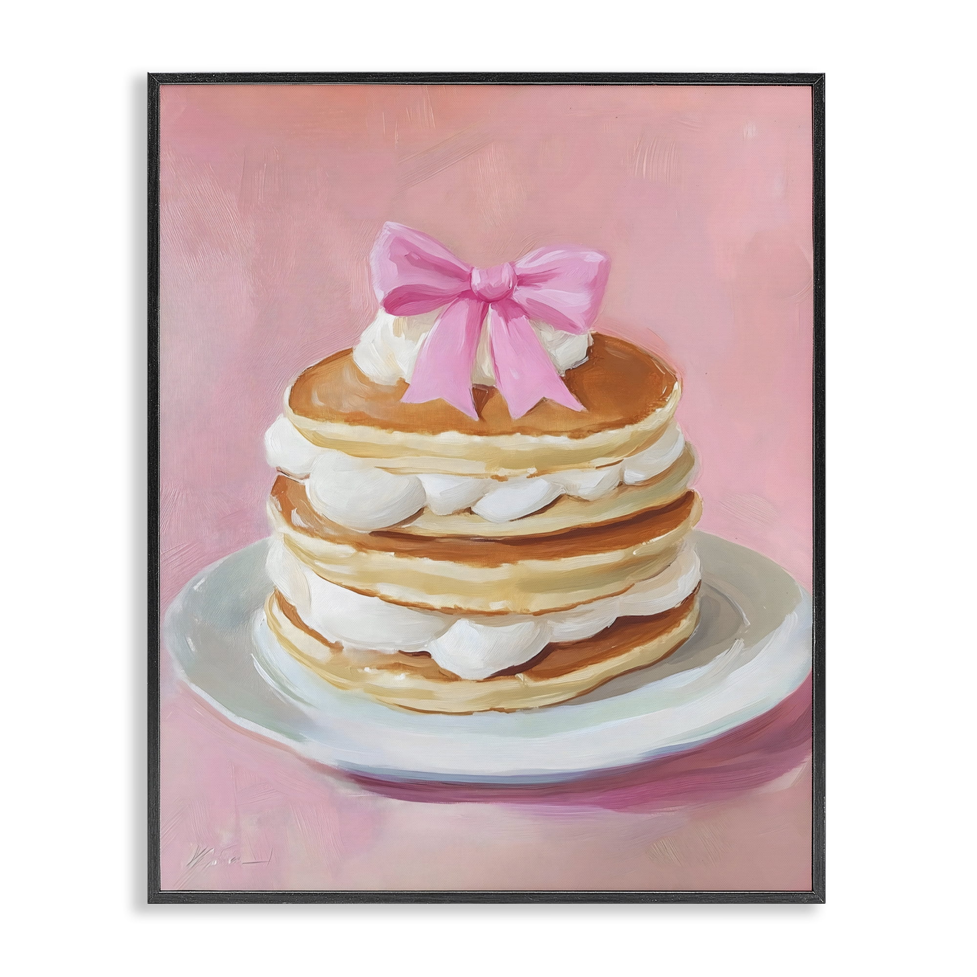 Stupell Industries Coquette Pancakes with Whipped Cream Black Framed Giclee Art, design by The Prints Vibe