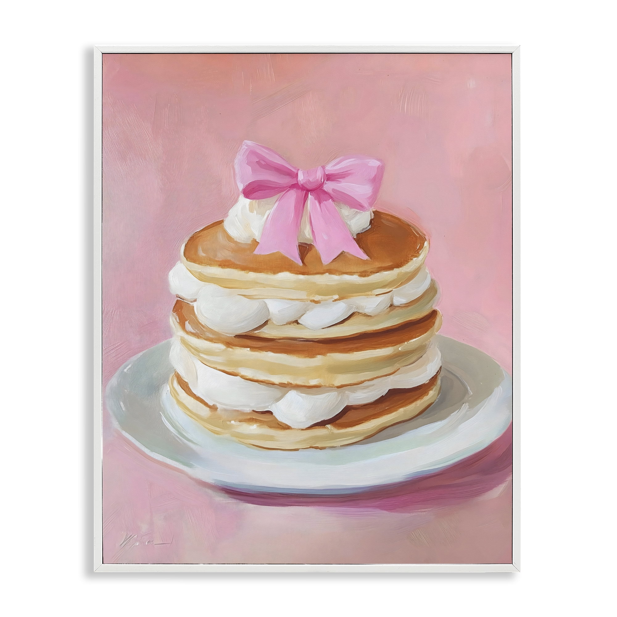 Stupell Industries Coquette Pancakes with Whipped Cream White Framed Giclee Art, design by The Prints Vibe