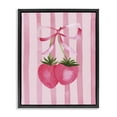 thumbnail image 1 of Stupell Industries Coquette Strawberries over Stripes Black Framed Floater Canvas Wall Art design by Nina Jacobs, 21 x 17, 1 of 1