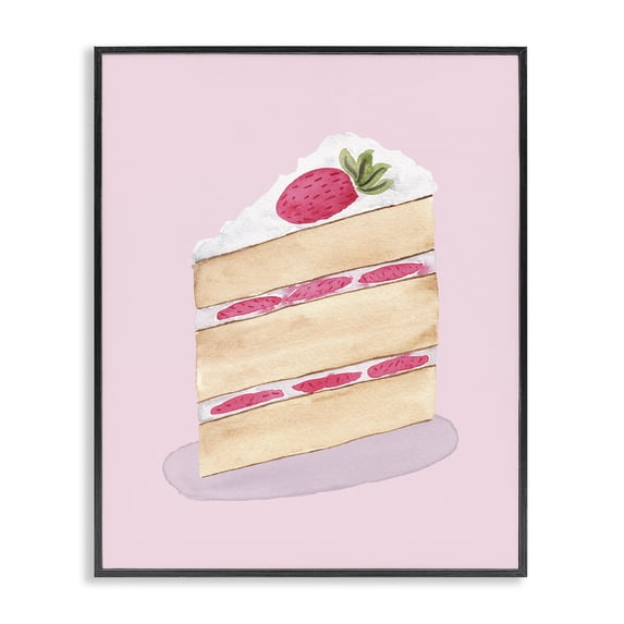 Stupell Industries French Country Coquette Strawberry Cake Black Framed Giclee Art, 11 x 14, by Nina Jacobs