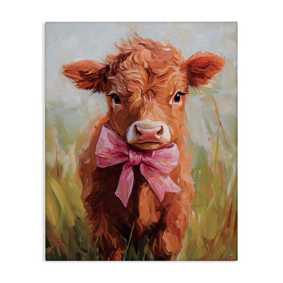 Stupell Industries Coquette Trotting Cow Canvas Wall Art design by Nina Blue, 20 x 16