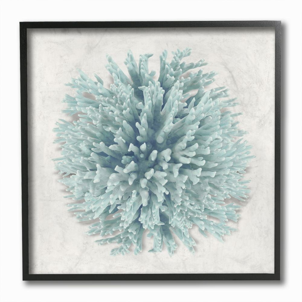 Stupell Industries Coral Ball Blue Sea Beach Design Framed Wall Art by Caroline Kelly