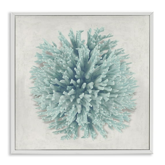 Stupell Industries Coral Ball Blue Sea Beach Design Nature Painting White Framed Art Print Wall Art, 24 x 24