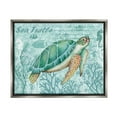 thumbnail image 1 of Stupell Industries Coral Bordered Sea Turtle Seahorse Script Calligraphy Graphic Art Luster Gray Floating Framed Canvas Print Wall Art, Design by Emma Leach, 1 of 5