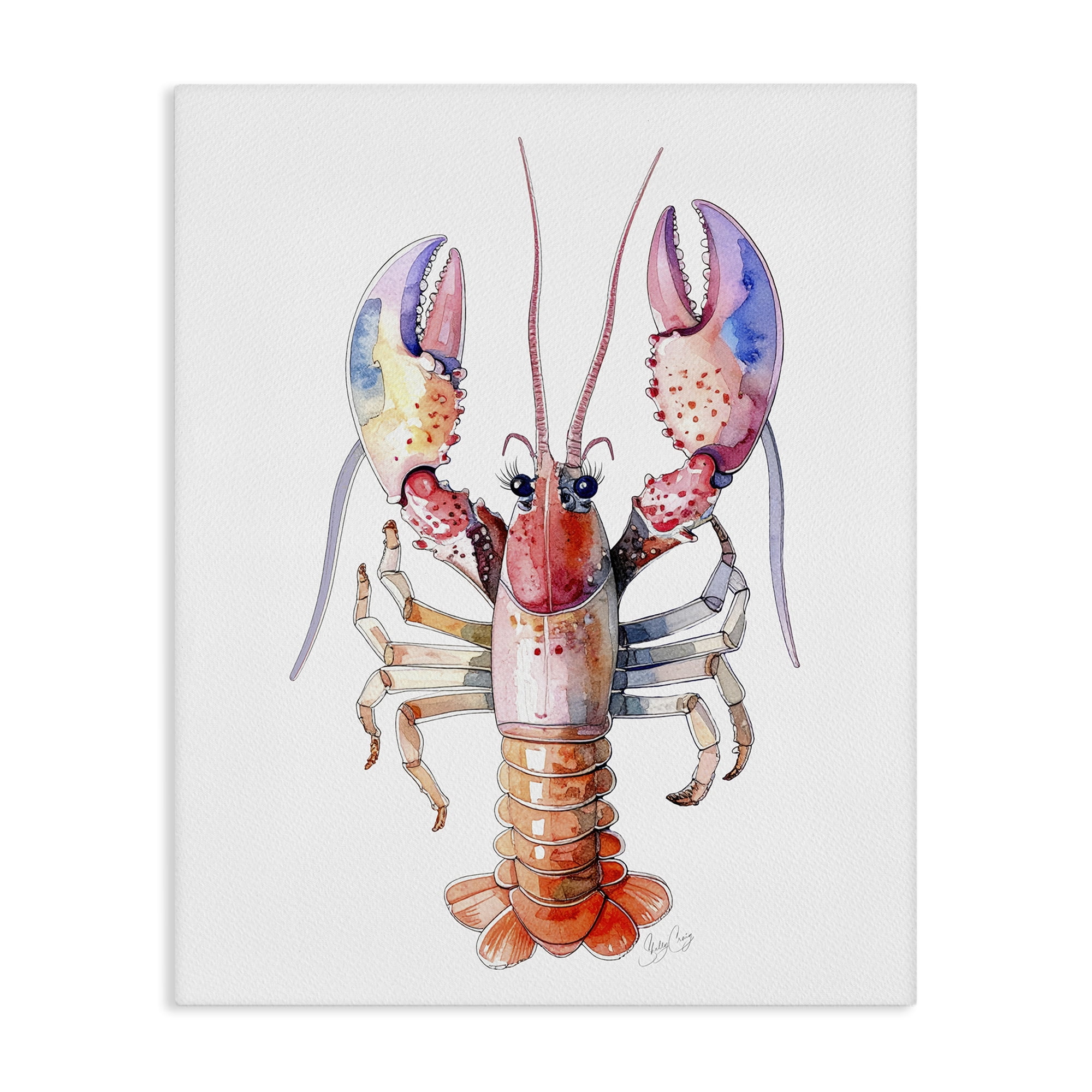 Stupell Industries Coral Claw Lobster Canvas Wall Art, design by Shelly Craig