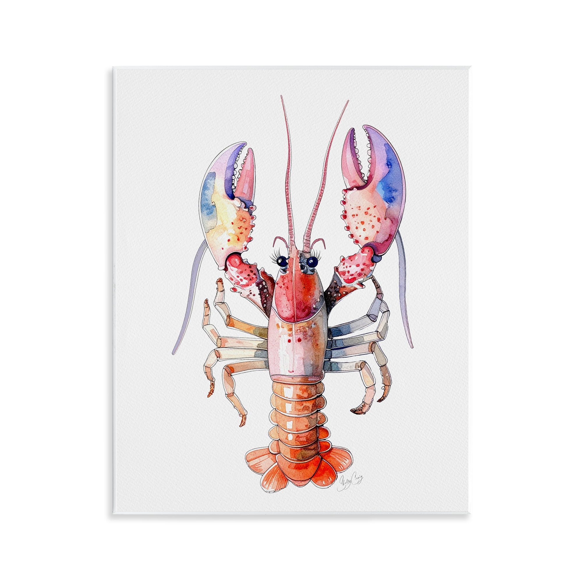 Stupell Industries Coral Claw Lobster Wall Plaque Art, design by Shelly Craig