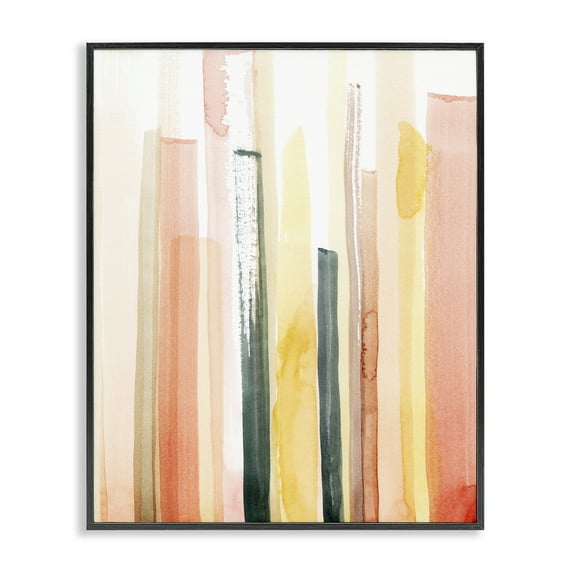 Stupell Industries Coral Reach Watercolor Abstract Painting Black Framed Art Print Wall Art, 11 x 14
