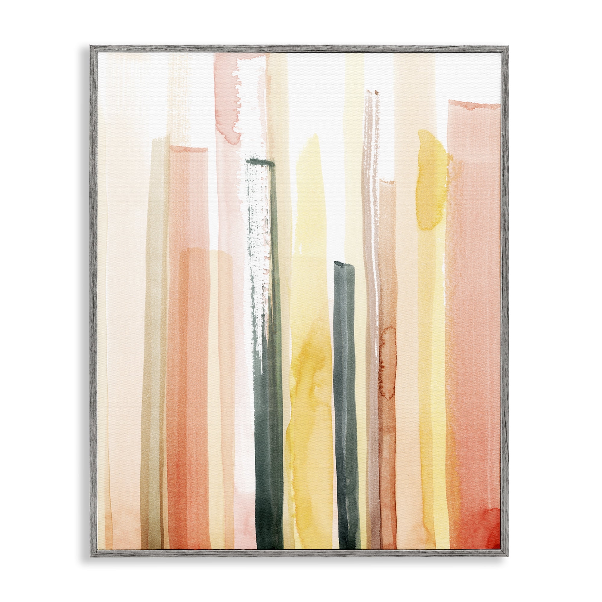 Stupell Industries Coral Reach Watercolor Abstract Painting Gray Framed Art Print Wall Art, 11 x 14
