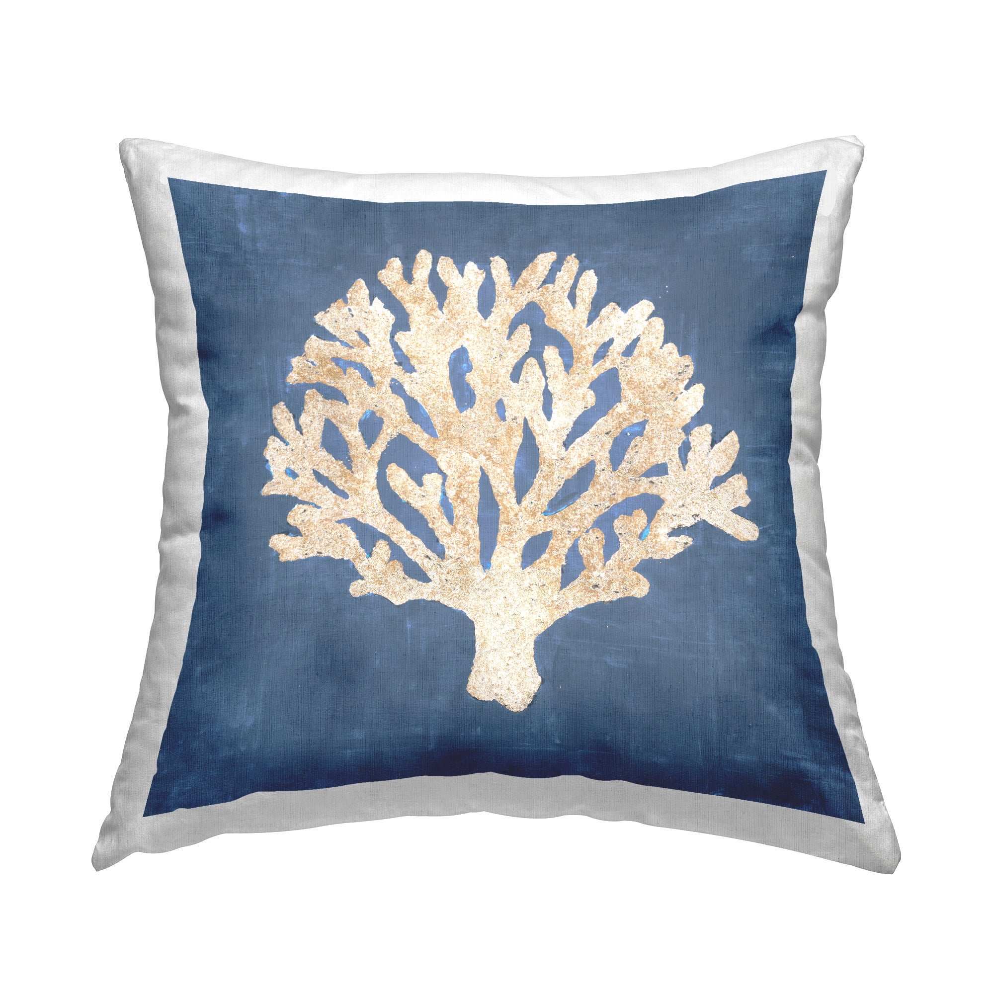 Stupell Industries Coral Reef Botanical Square Decorative Printed Throw Pillow, 18 x 18