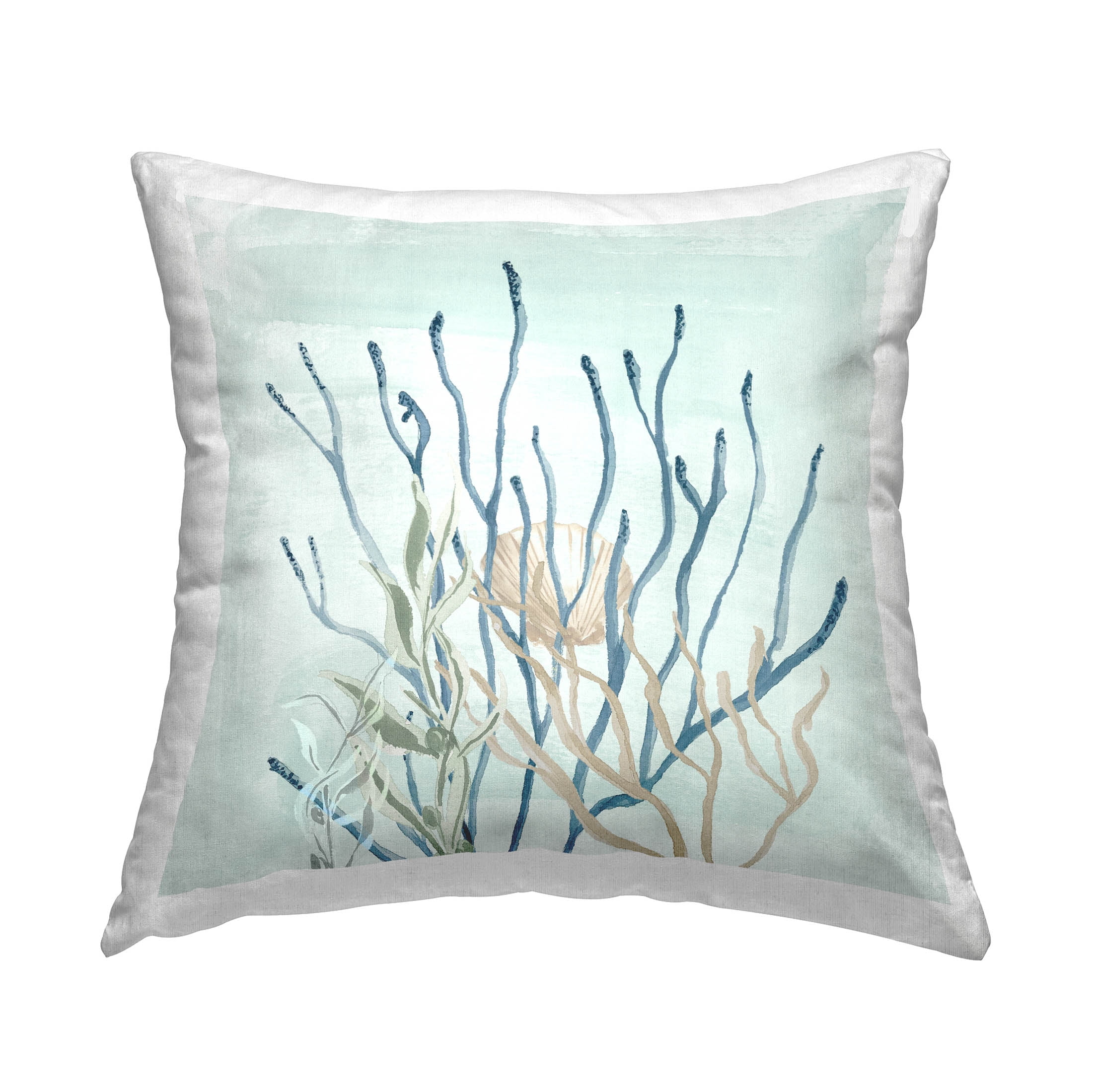 Stupell Industries Coral Shells Aquatic Underwater Printed Throw Pillow Design by Lucille Price