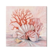 Stupell Industries Coral Still Life Aquatic Seashells Painting Gallery Wrapped Canvas Print Wall Art, Design by Paul Brent