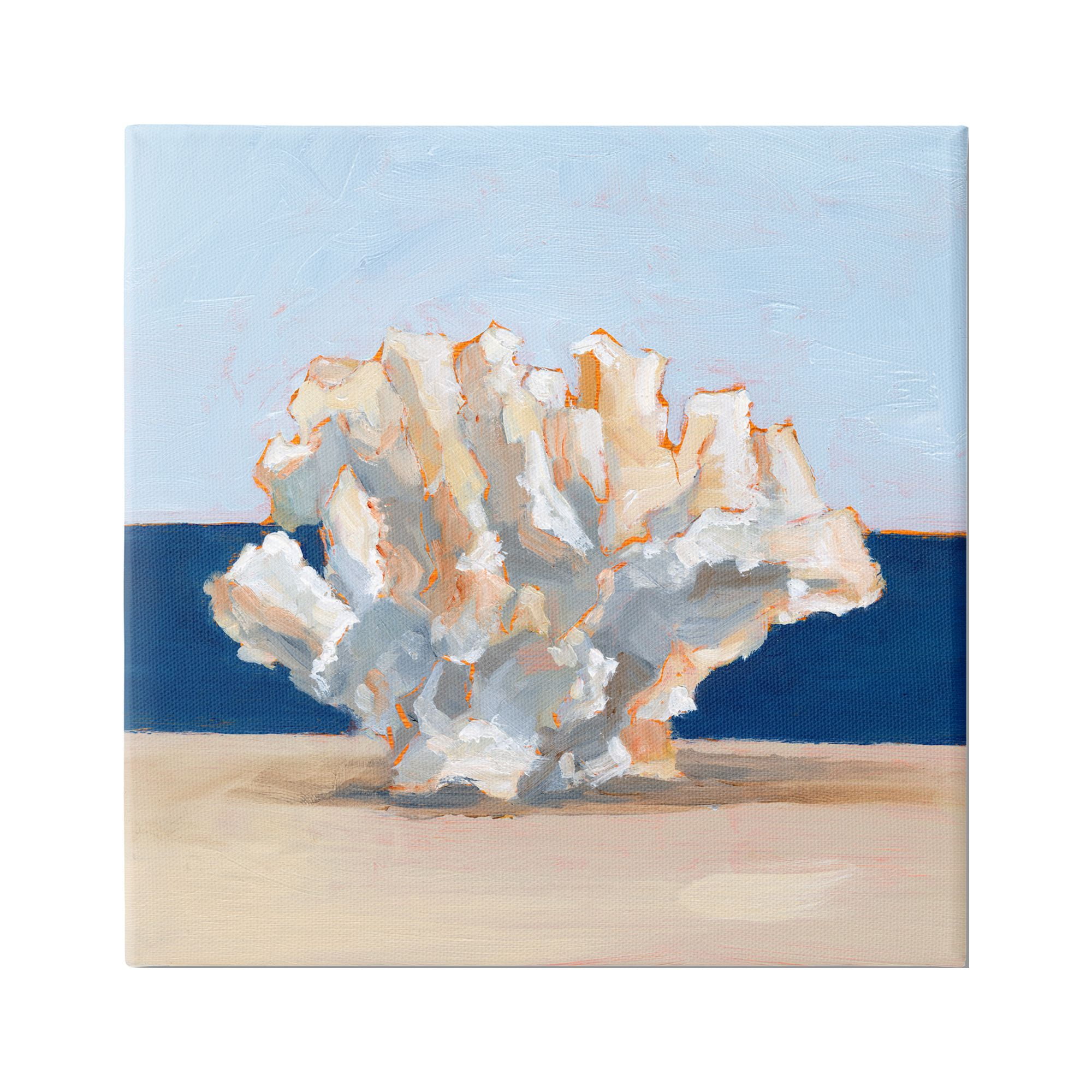 Stupell Industries Coral Still Life Painting Animals & Insects Painting Gallery Wrapped Canvas Print Wall Art, 36 x 36