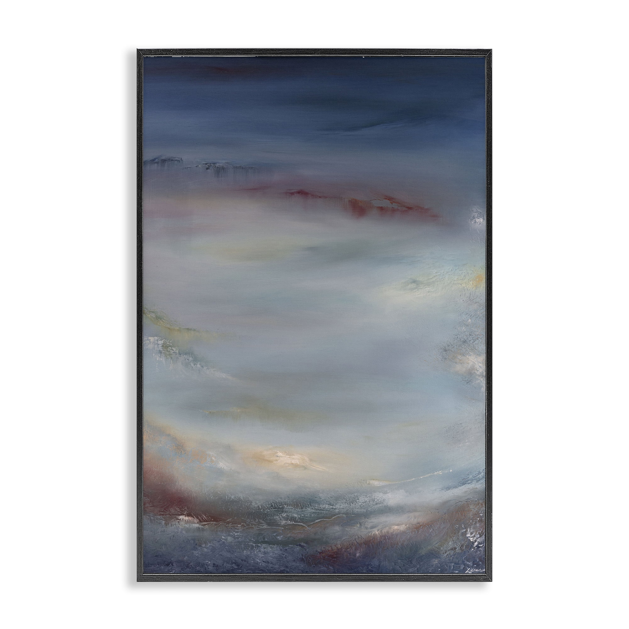 Stupell Industries Coral Underwater Impression Abstract Painting Black Framed Art Print Wall Art, 20 x 30