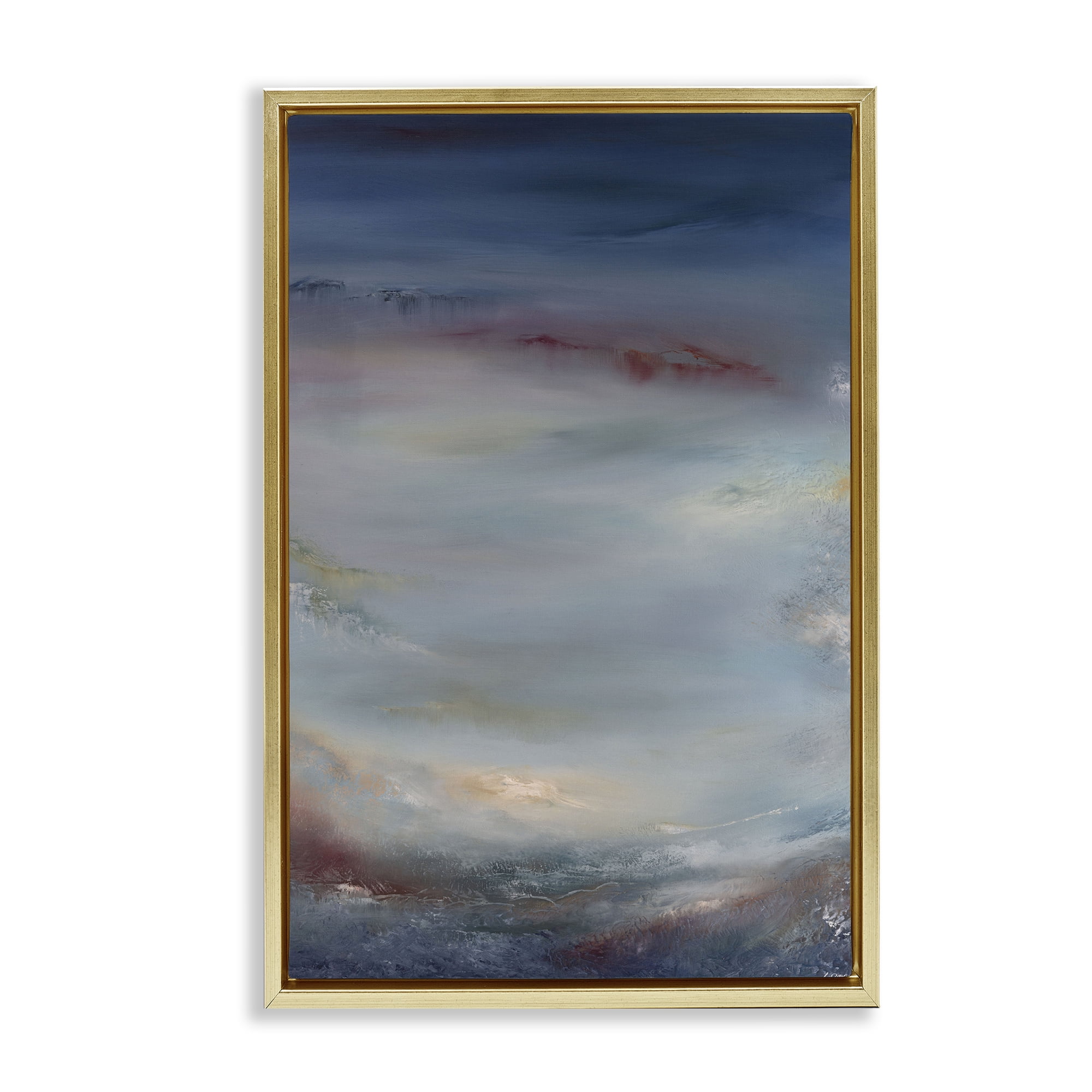 Stupell Industries Coral Underwater Impression Abstract Painting Gold Floater Framed Canvas Art Print Wall Art, 17 x 25