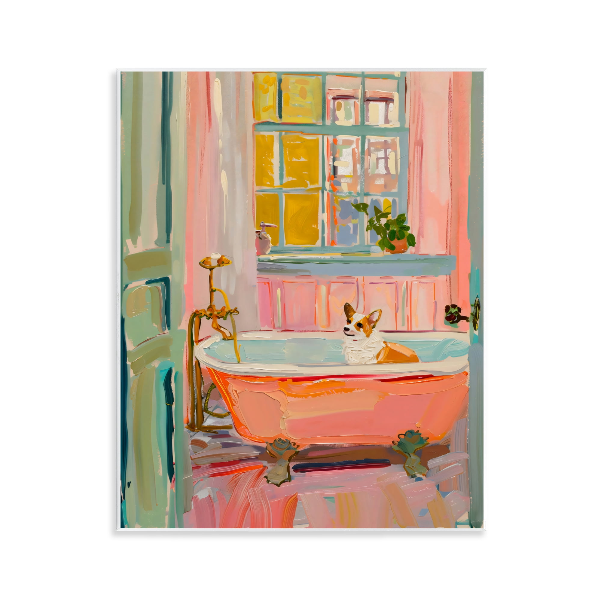 Stupell Industries Corgi in Bathtub Wall Plaque Art, design by The Prints Vibe