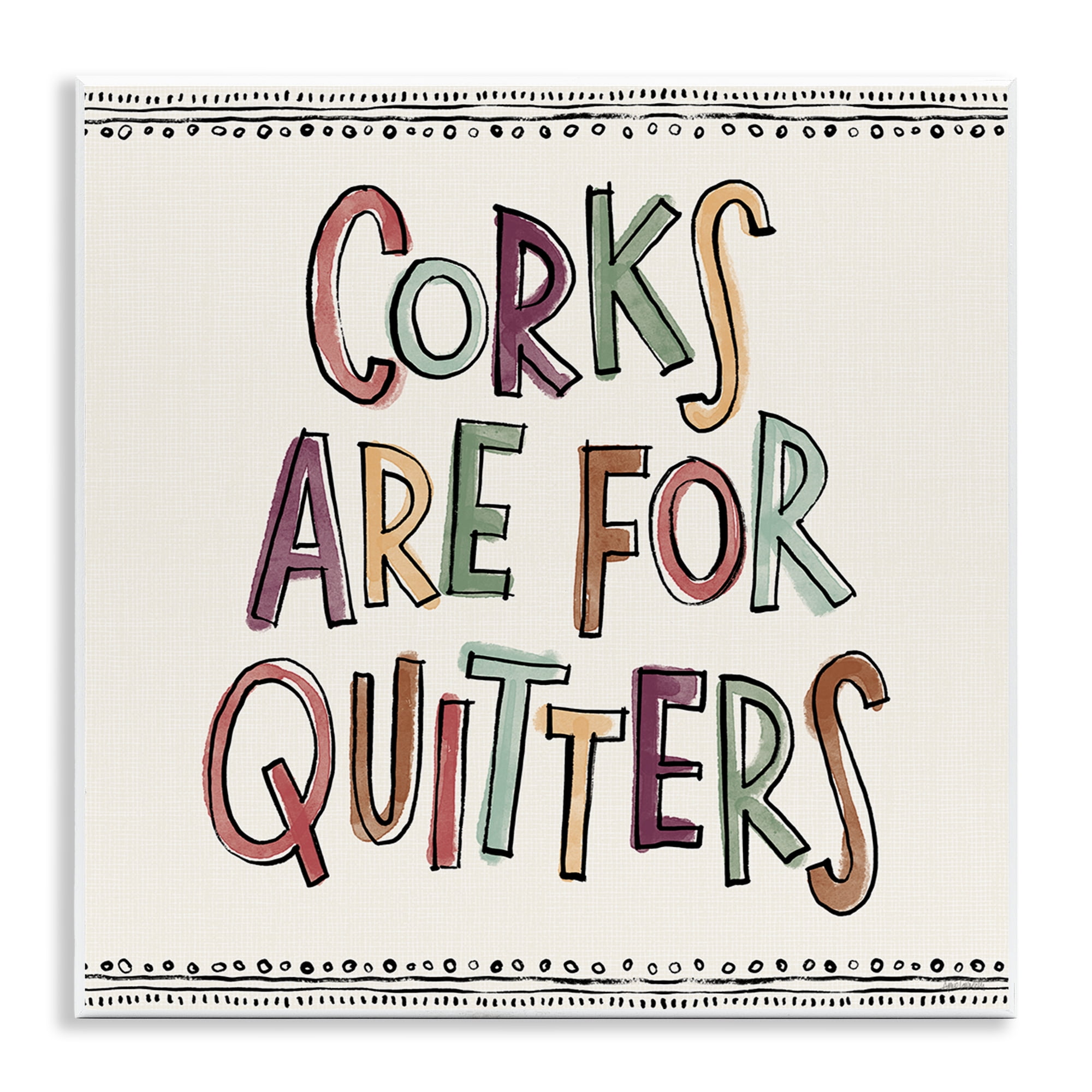 Stupell Industries Corks For Quitters Food & Beverage Painting Unframed Art Print Wall Art, 12 x 12
