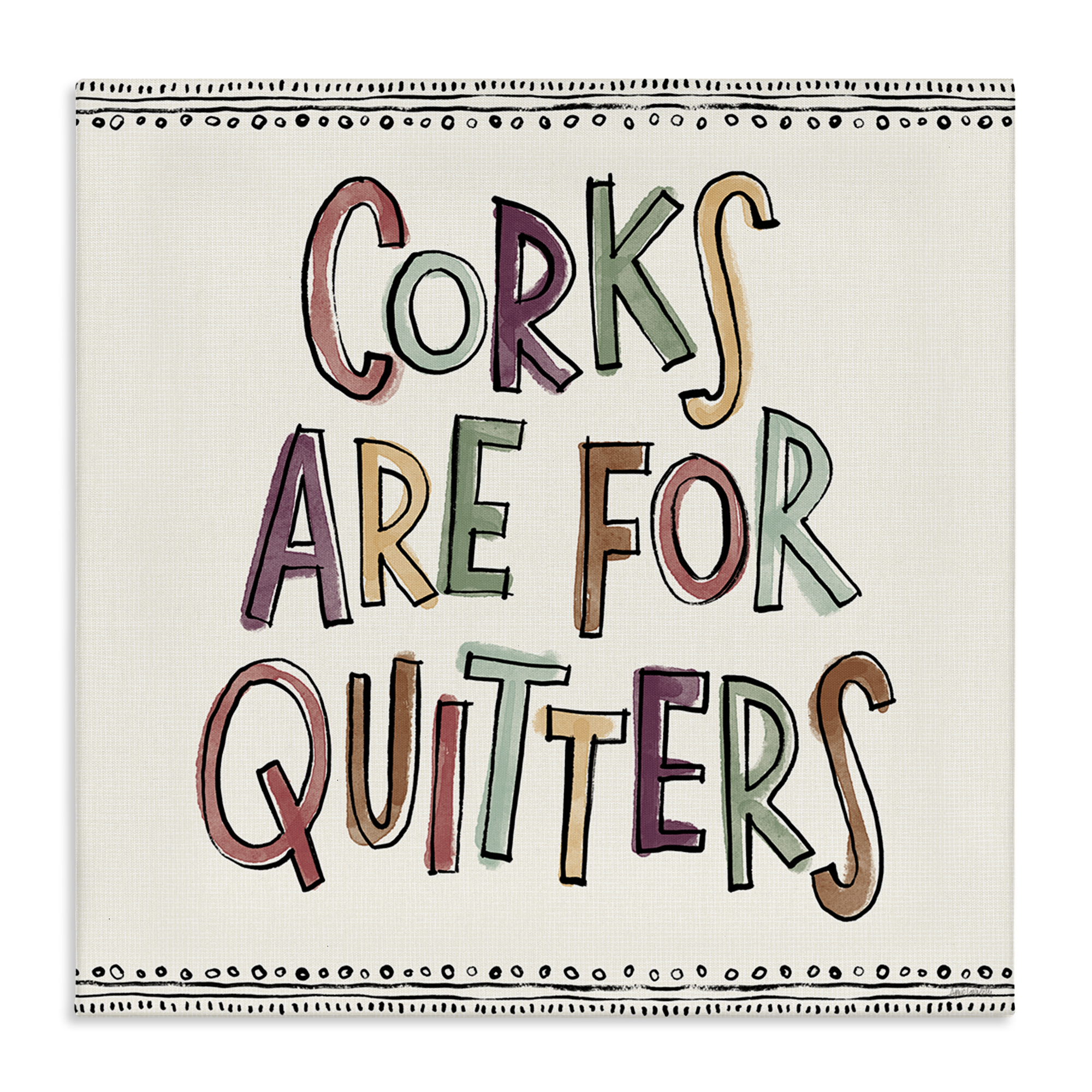Stupell Industries Corks For Quitters Food & Beverage Painting Wrapped Canvas Art Print Wall Art, 24 x 24