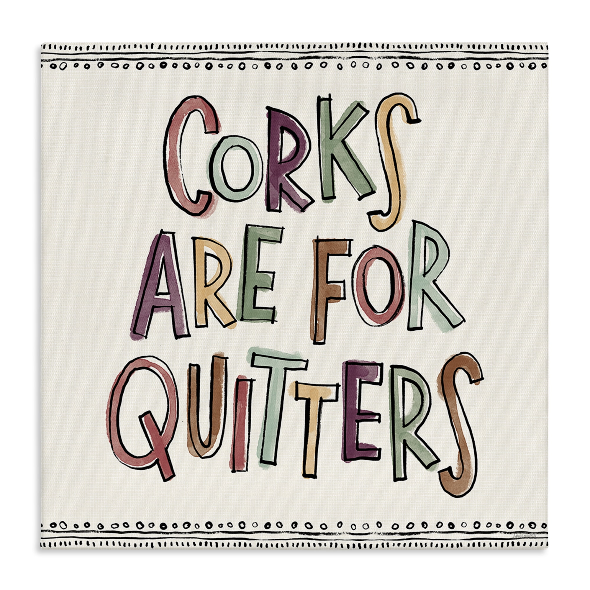 Stupell Industries Corks For Quitters Food & Beverage Painting Wrapped Canvas Art Print Wall Art, 30 x 30