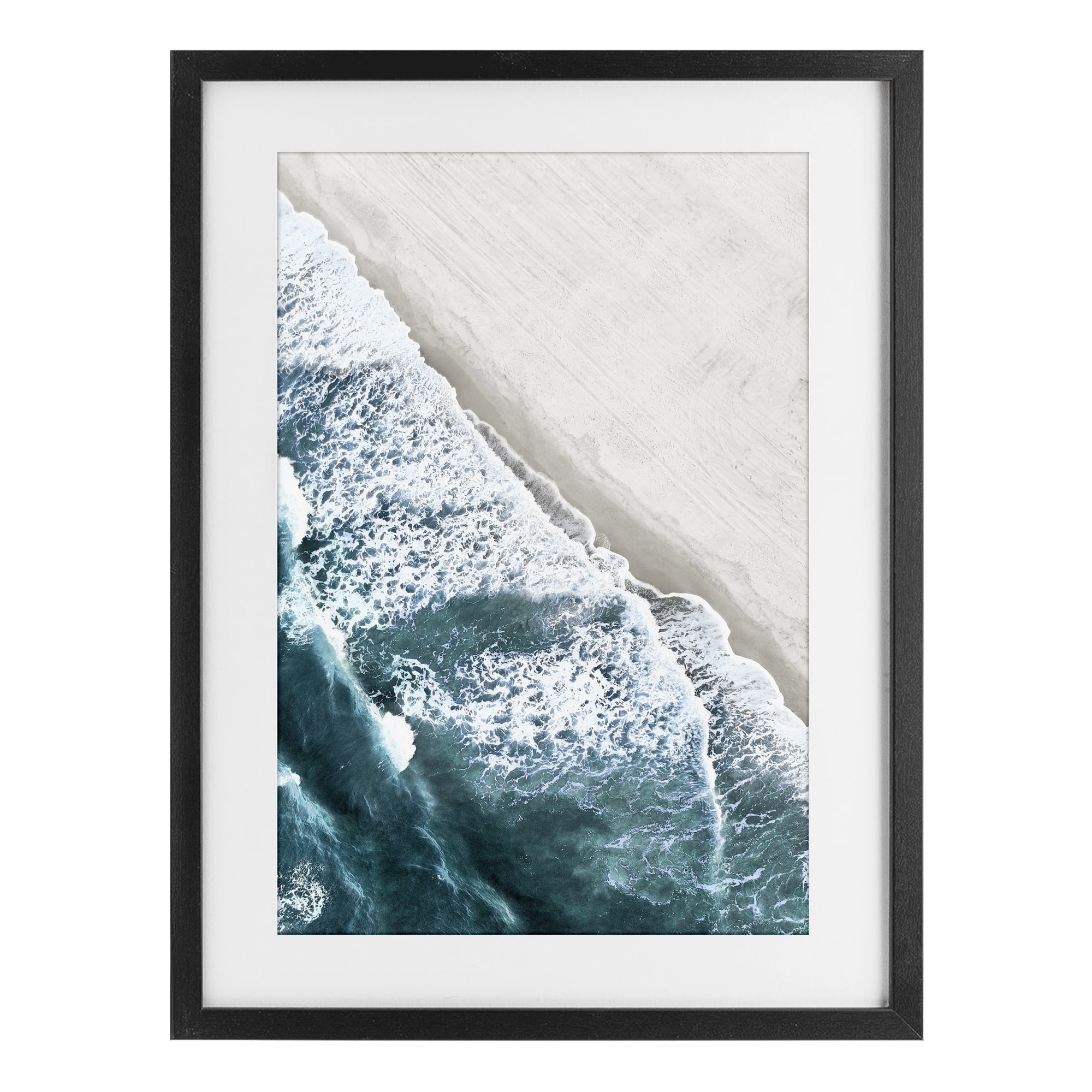 Stupell Industries Corolla Beach Breezy Shoreline Black Framed Print Under Glass, design by Natalie Carpentieri