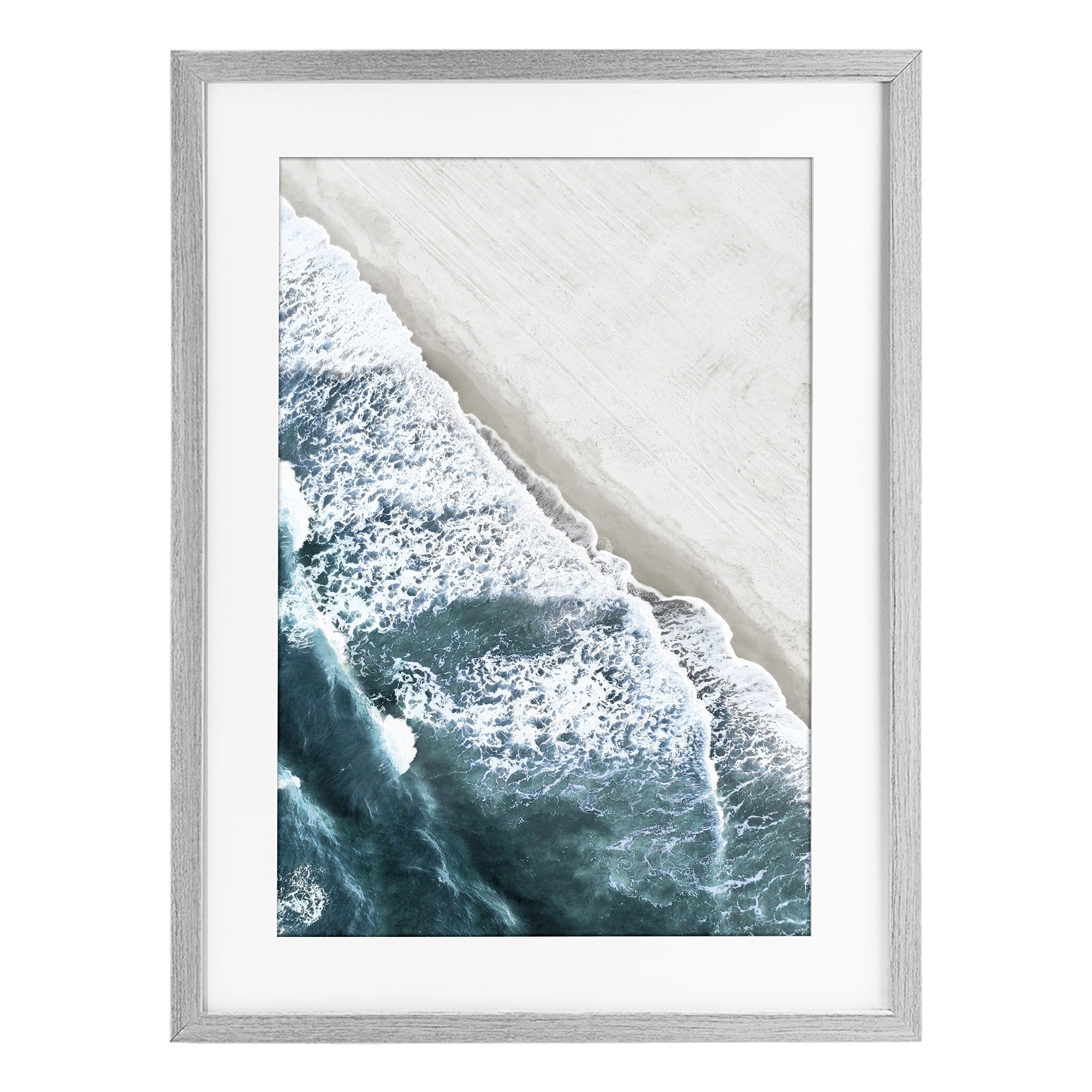 Stupell Industries Corolla Beach Breezy Shoreline Gray Framed Print Under Glass, design by Natalie Carpentieri