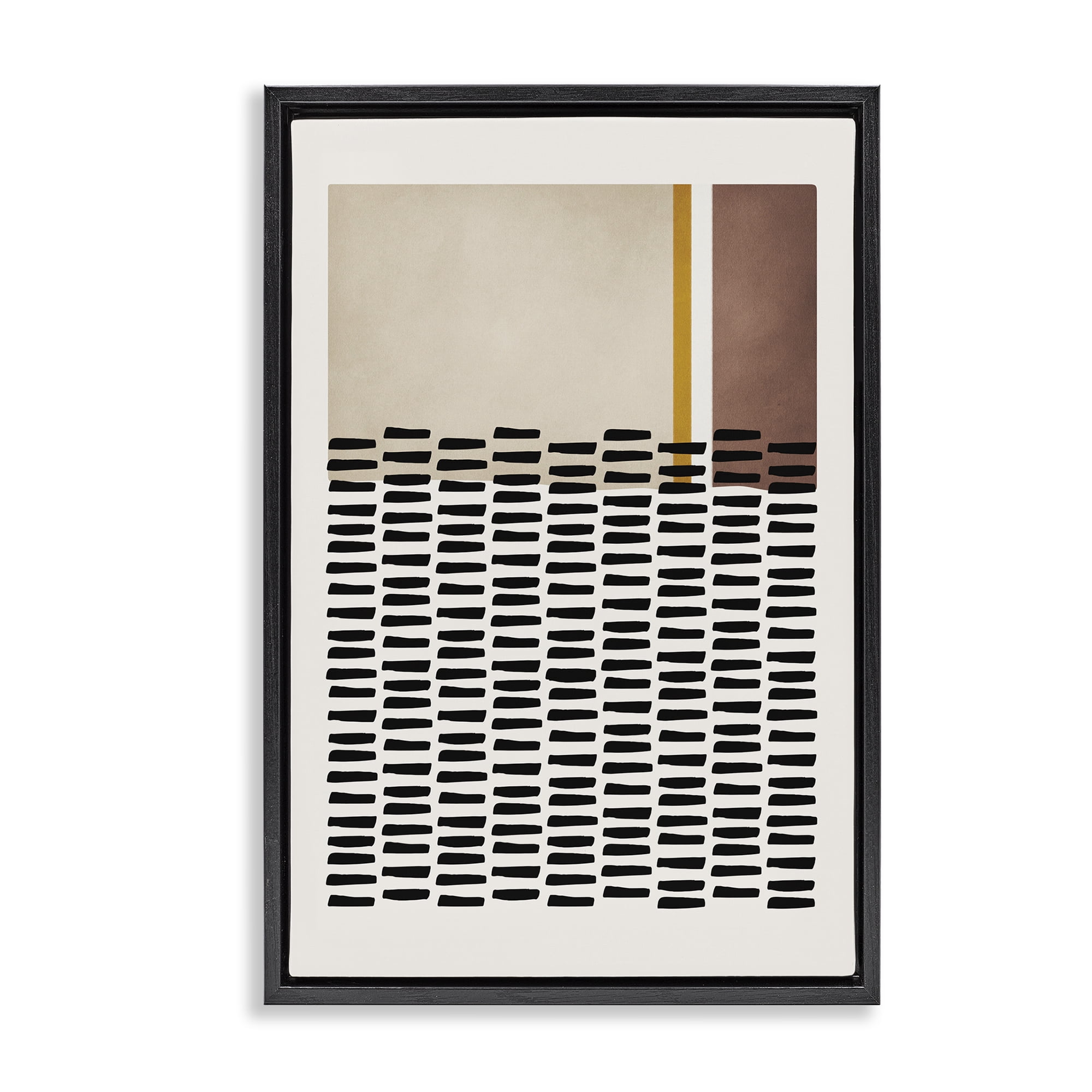 Stupell Industries Cosby Street Patterned Abstract Painting Black Floater Framed Canvas Art Print Wall Art, 17 x 25