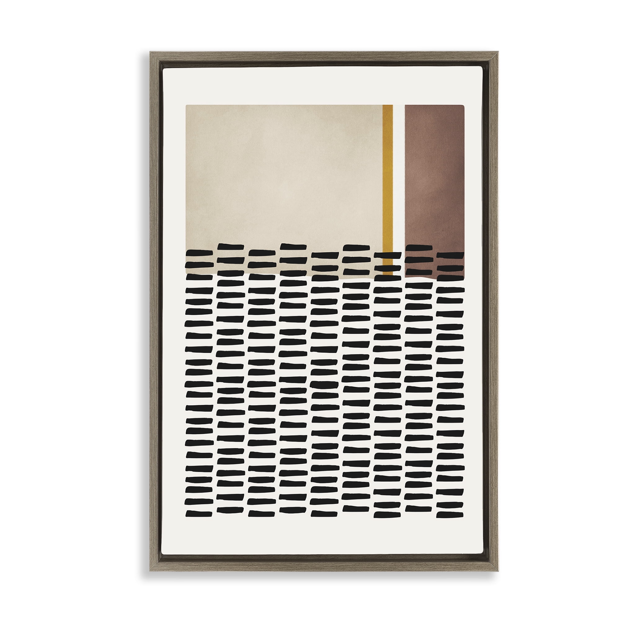 Stupell Industries Cosby Street Patterned Abstract Painting Brown Floater Framed Canvas Art Print Wall Art, 17 x 25