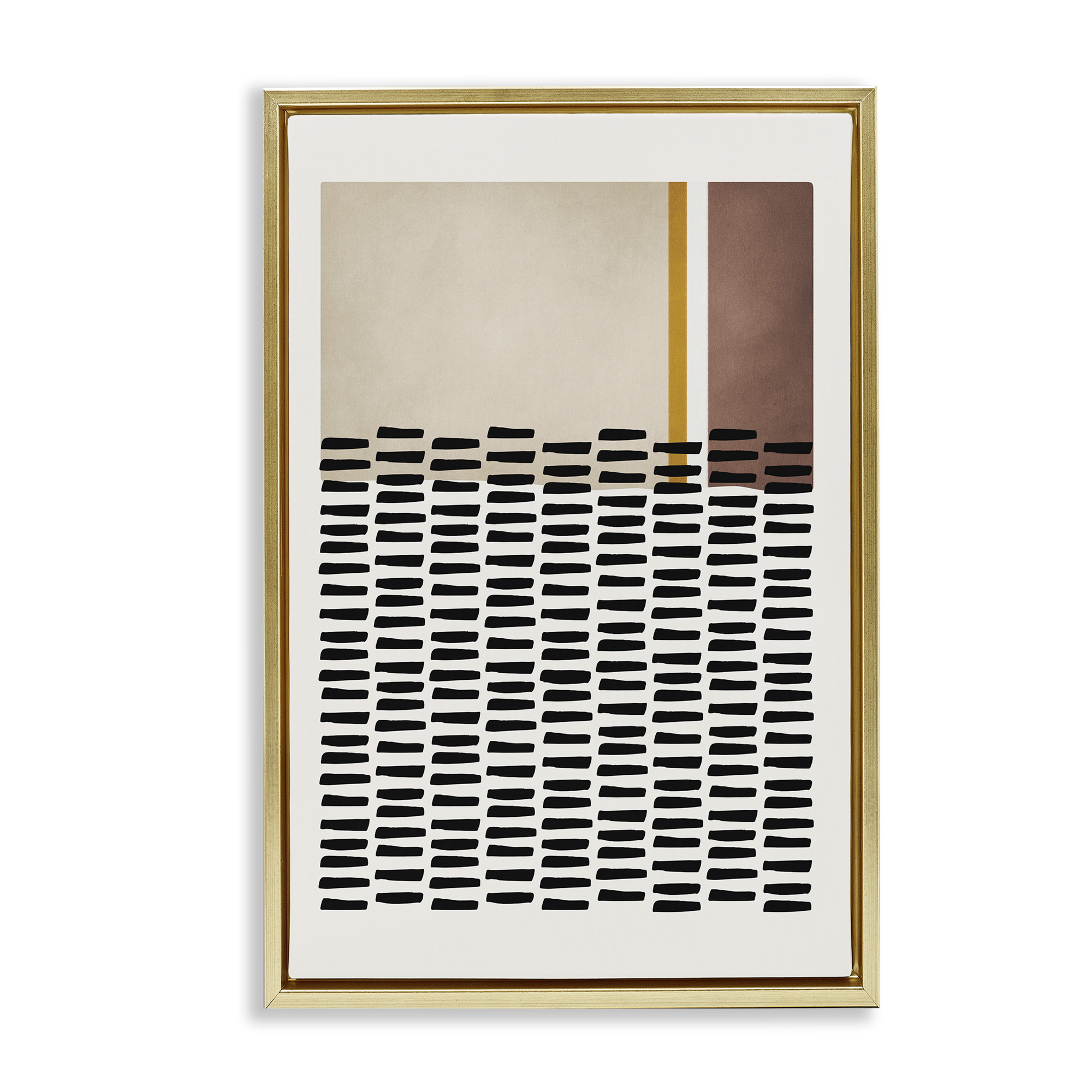 Stupell Industries Cosby Street Patterned Abstract Painting Gold Floater Framed Canvas Art Print Wall Art, 21 x 31