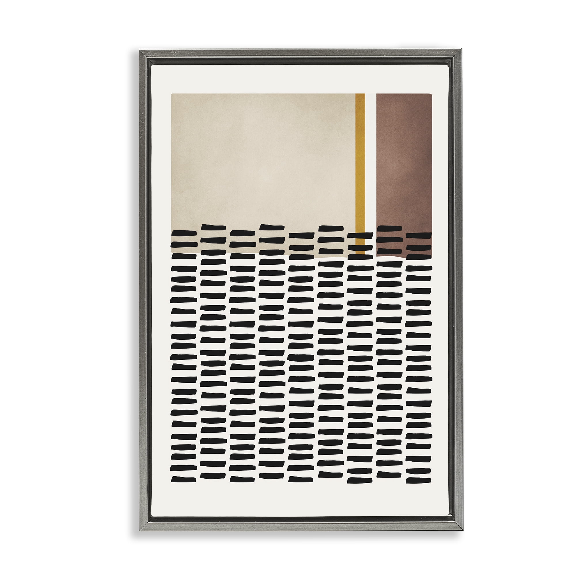 Stupell Industries Cosby Street Patterned Abstract Painting Gray Floater Framed Canvas Art Print Wall Art, 21 x 31
