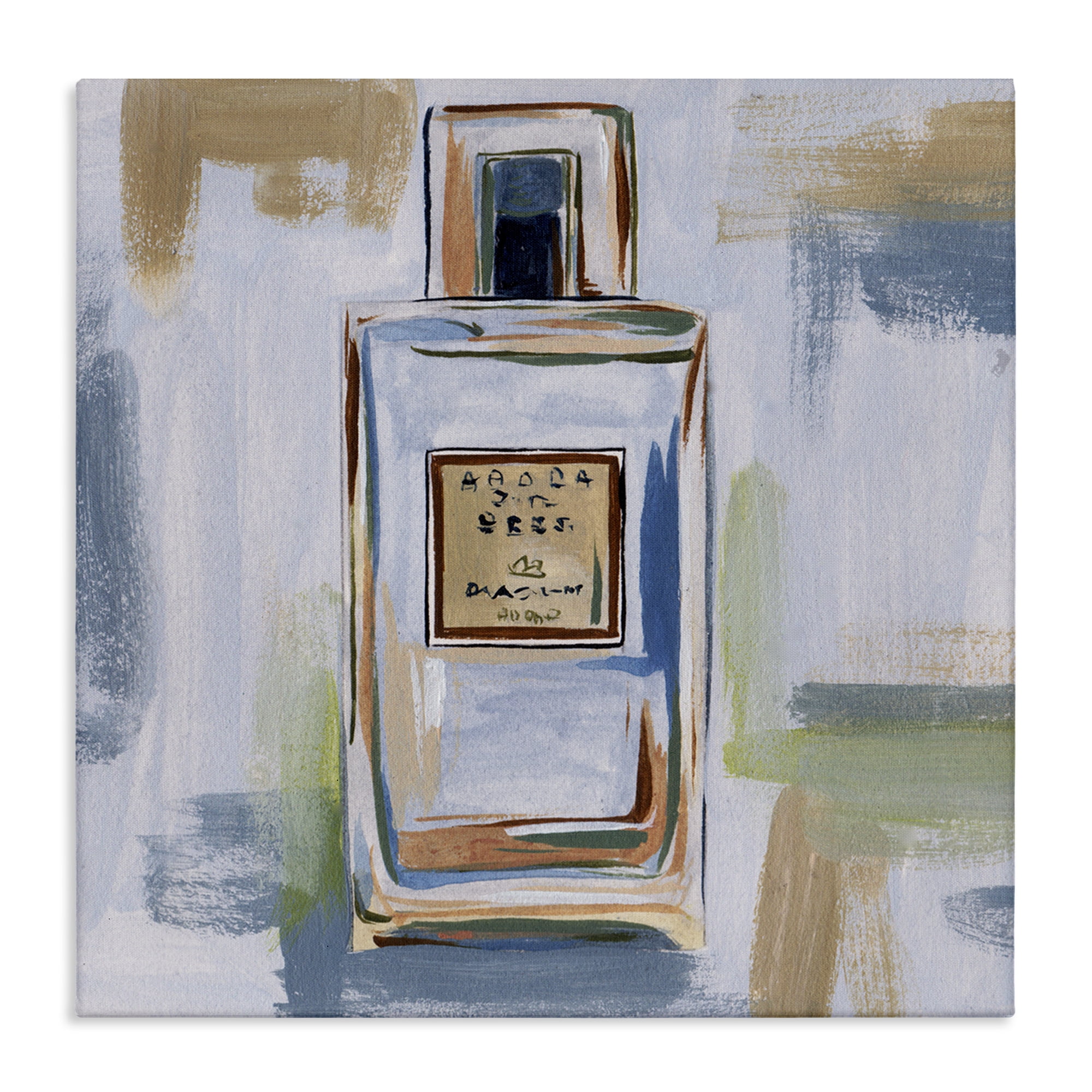 Stupell Industries Cosmetics Bottle Brush Strokes Fashion Painting Wrapped Canvas Art Print Wall Art, 24 x 24
