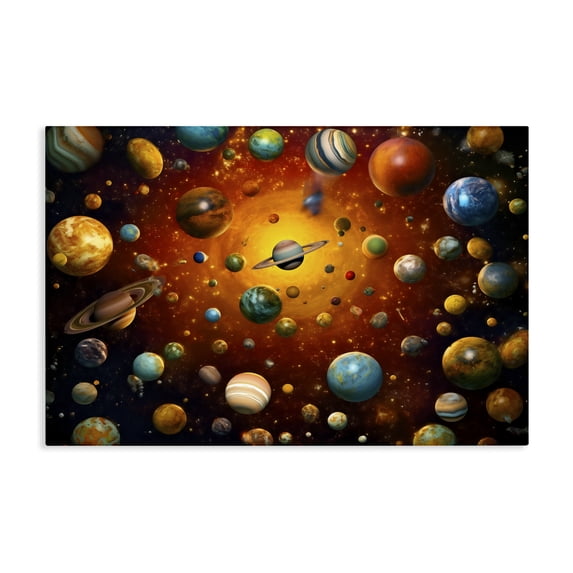 Stupell Industries Contemporary Cosmic Marbles Galaxy Canvas Art, 36 x 24, by Ray Powers