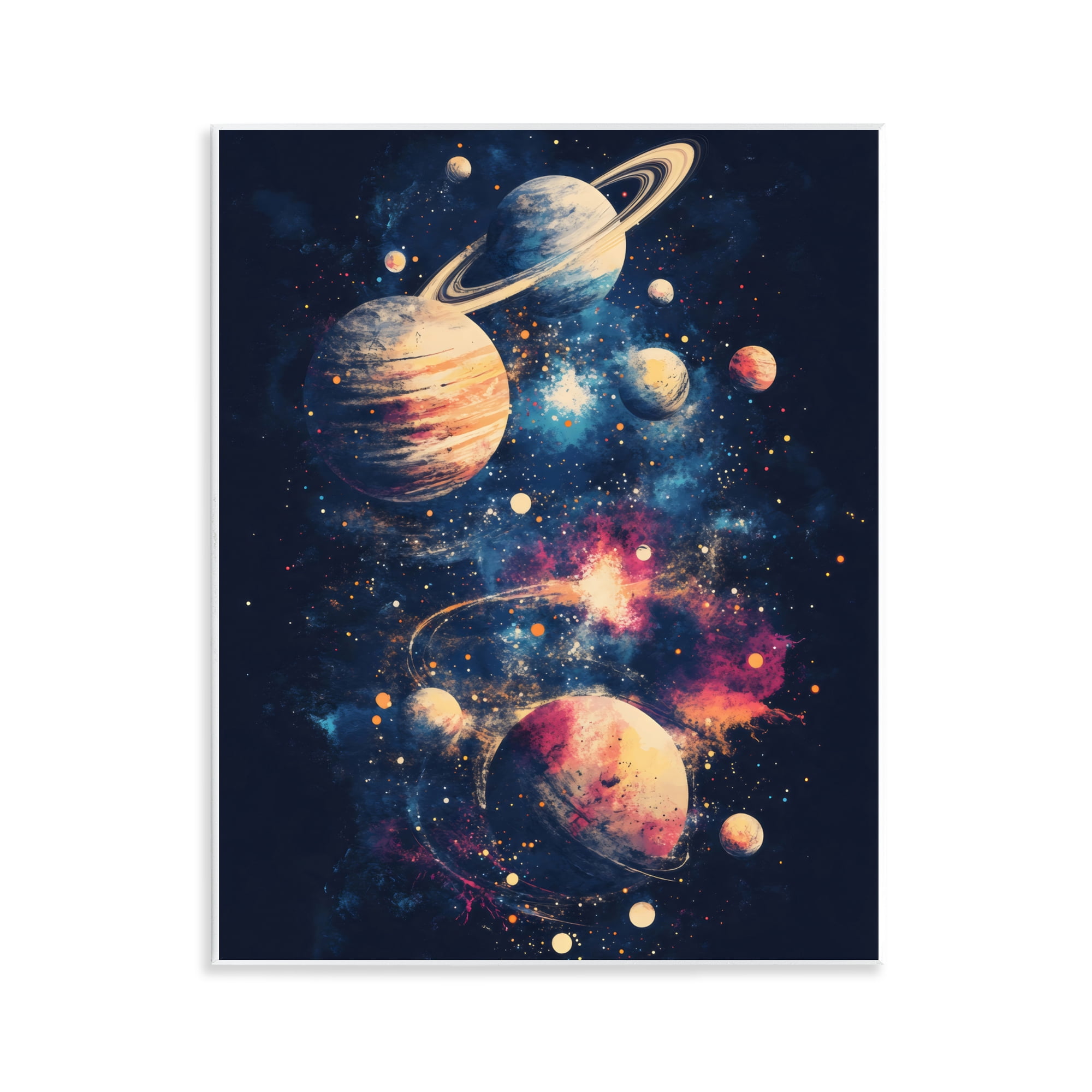 Stupell Industries Cosmic Planet Curiosities Wall Plaque Art, design by Creative Studio