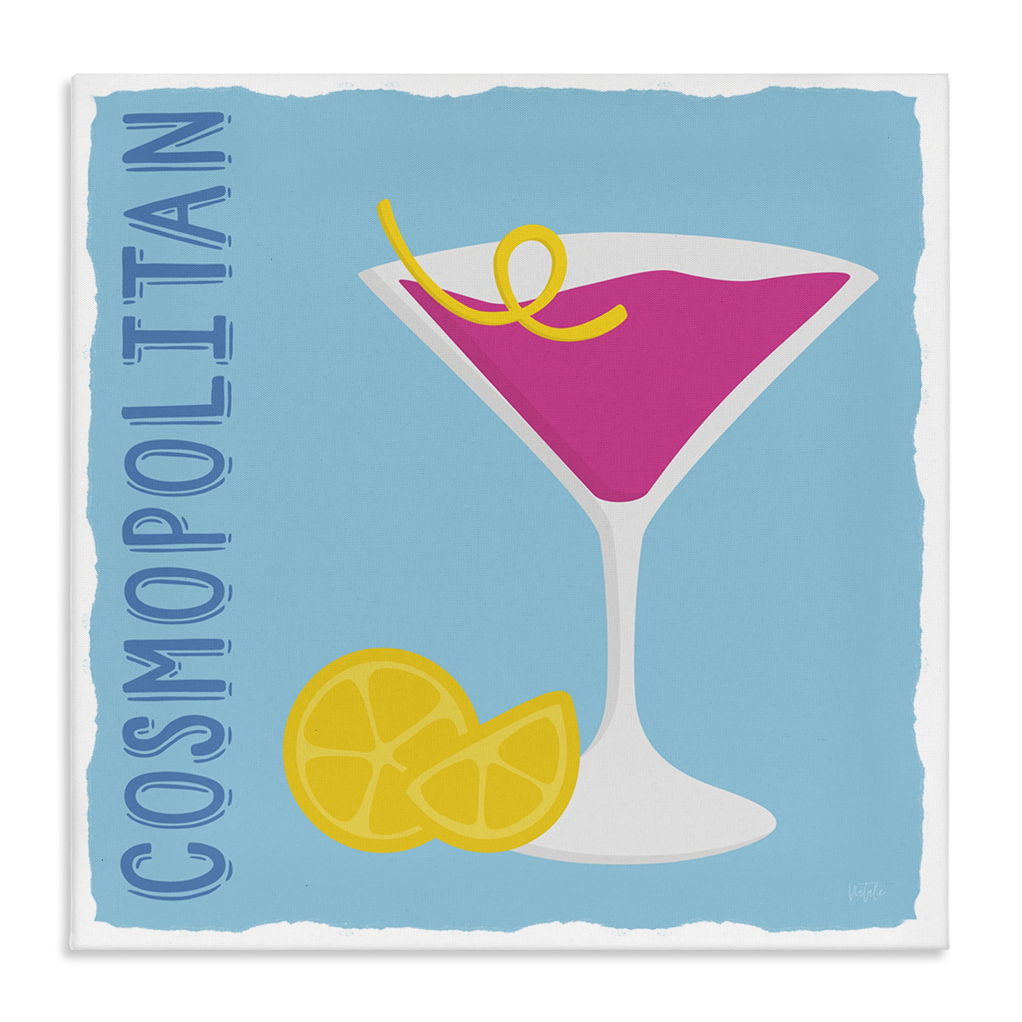 Stupell Industries Cosmopolitan Cocktail Drink Food & Beverage Painting Wrapped Canvas Art Print Wall Art, 30 x 30