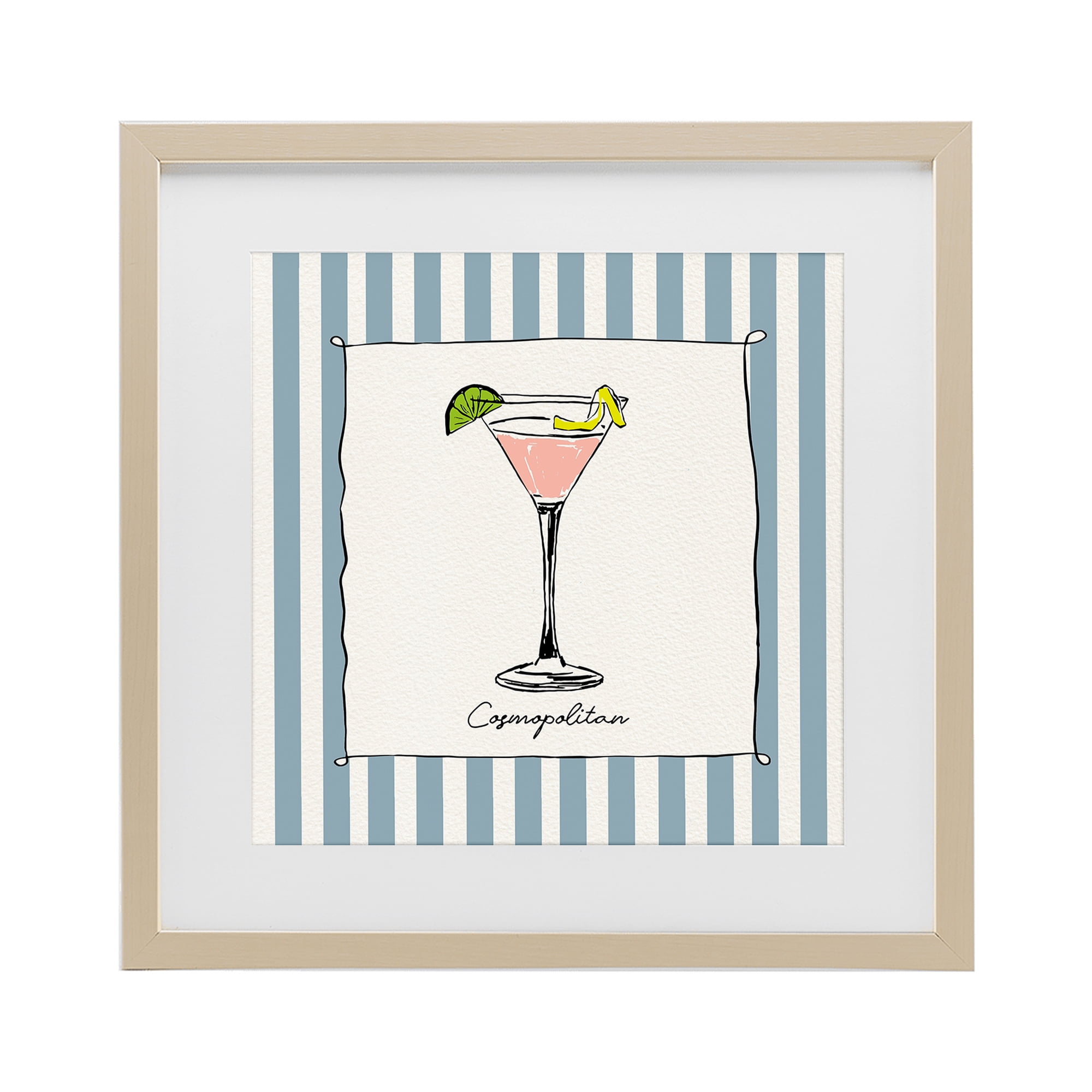 Stupell Industries Cosmopolitan Summer Stripes Birch Framed Print Under Glass, design by Susan Jill