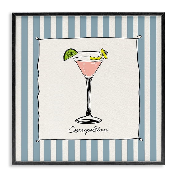 Stupell Industries Modern Cosmopolitan Summer Stripes Black Framed Giclee Art, 12 x 12, by Susan Jill