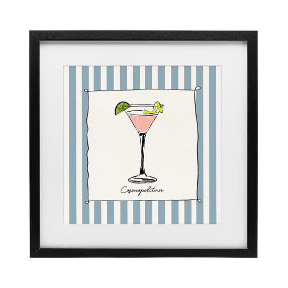 Stupell Industries Modern Cosmopolitan Summer Stripes Black Framed Print Under Glass, 13 x 13, by Susan Jill
