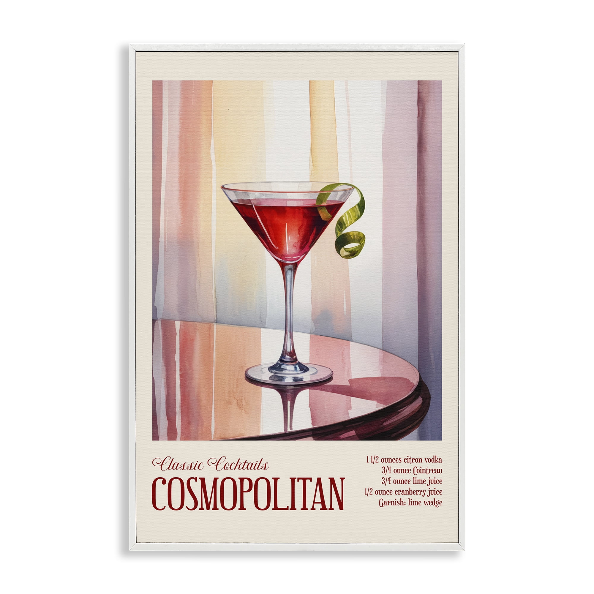 Stupell Industries Cosmopolitan on Reflective Table White Framed Giclee Art, design by Andreas Magnusson