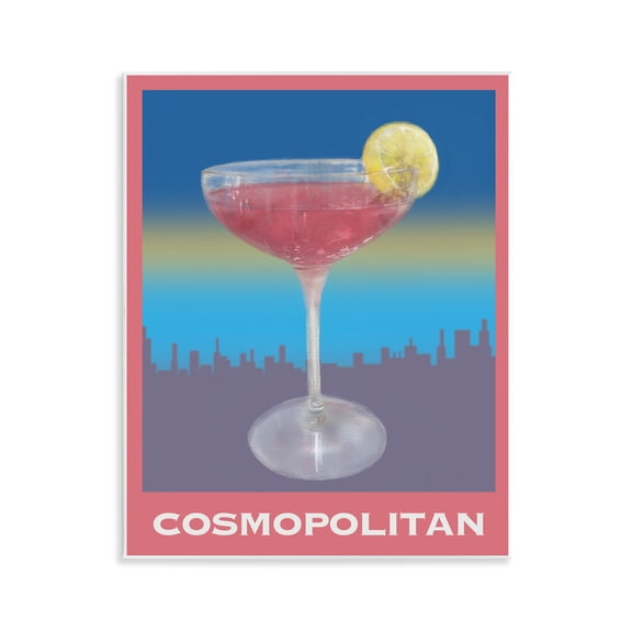 Stupell Industries Cosmopolitan over Cityscape Food & Beverage Painting Unframed Art Print Wall Art, 11 x 14