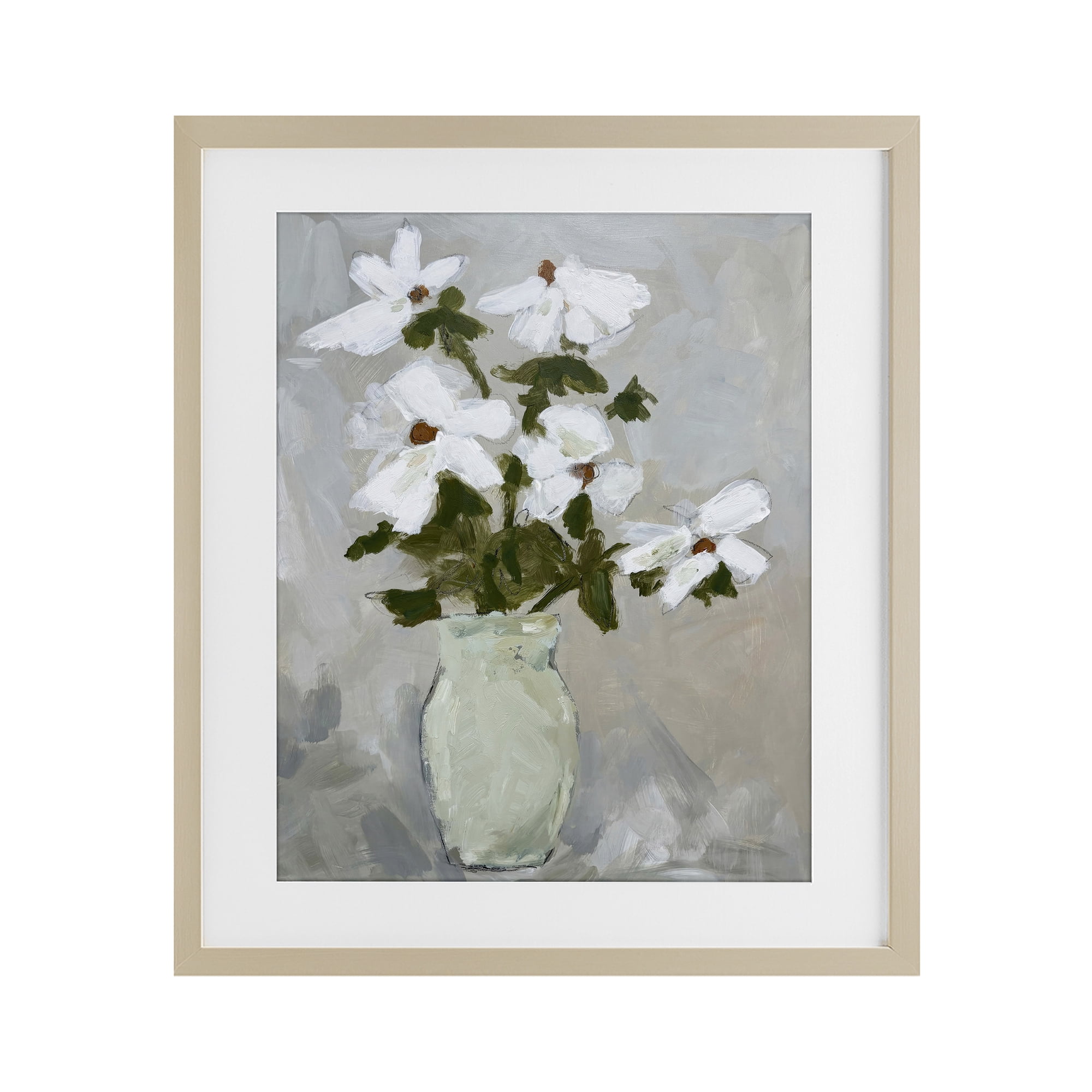 Stupell Industries Cosmos Flowers Serene Rustic Vase Birch Framed Print Under Glass, design by Chloe Elliot