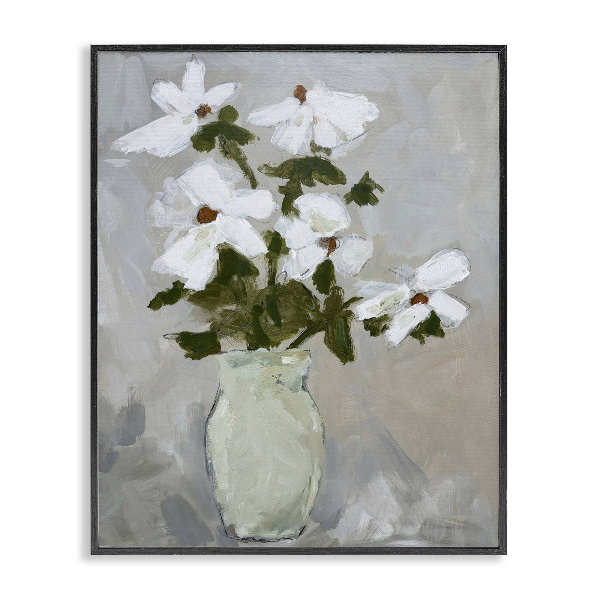 Stupell Industries Cosmos Flowers Serene Rustic Vase Black Framed Giclee Art, design by Chloe Elliot