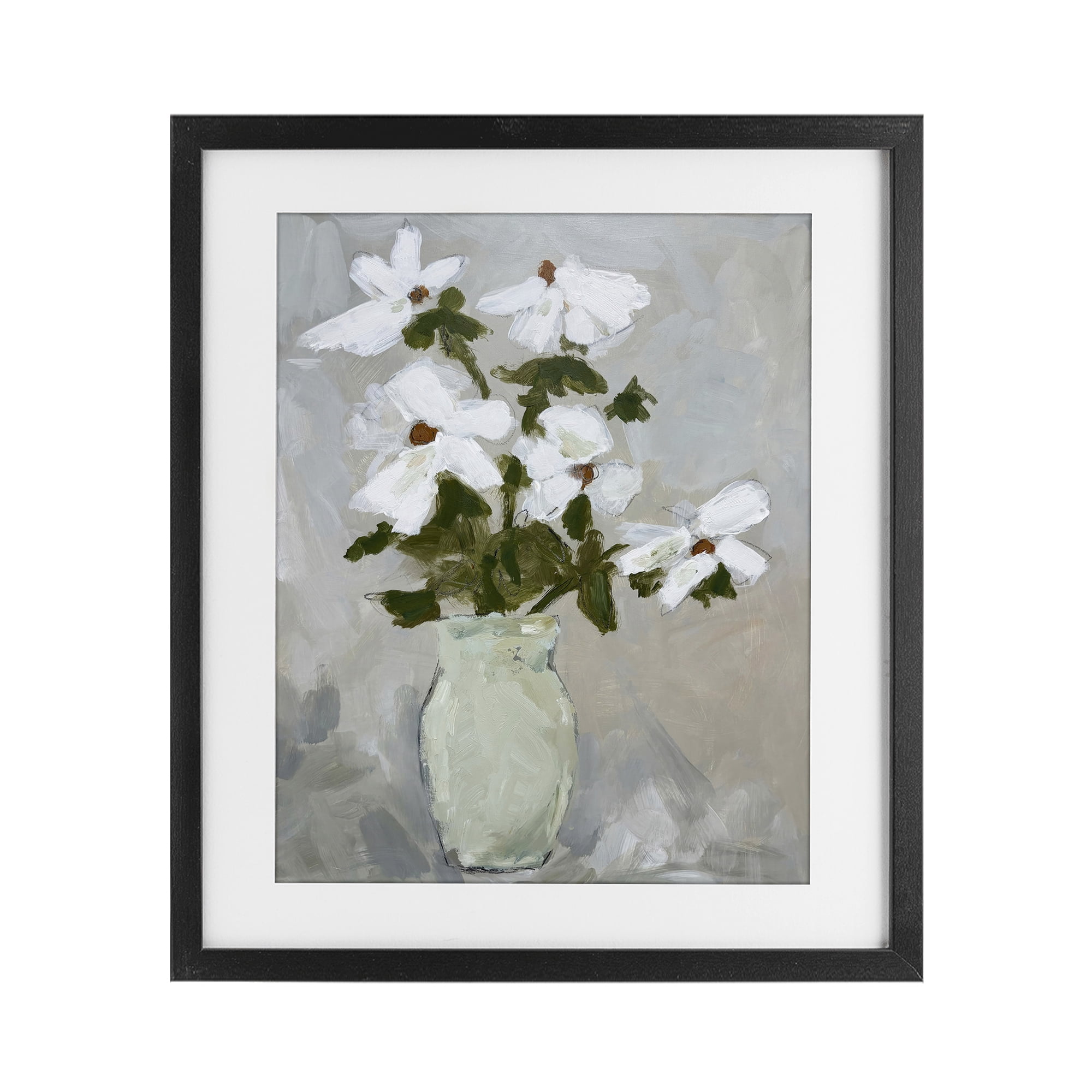 Stupell Industries Cosmos Flowers Serene Rustic Vase Black Framed Print Under Glass, design by Chloe Elliot