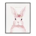 thumbnail image 1 of Stupell Industries Cottage Baby Lapin French Pink Watercolor Bunny with Flower Black Framed Giclee Art, 11 x 14, by Stephanie Workman Marrott, 1 of 7