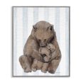 thumbnail image 1 of Stupell Industries Cottage Bear and Cub Blue Stripes Gray Framed Giclee Art, 16 x 20, by Lil' Rue, 1 of 7