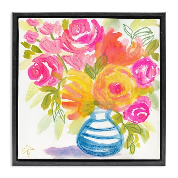 Stupell Industries Cottage Black Floating Frame Canvas Art, 18 x 18, by Suzanne Allard