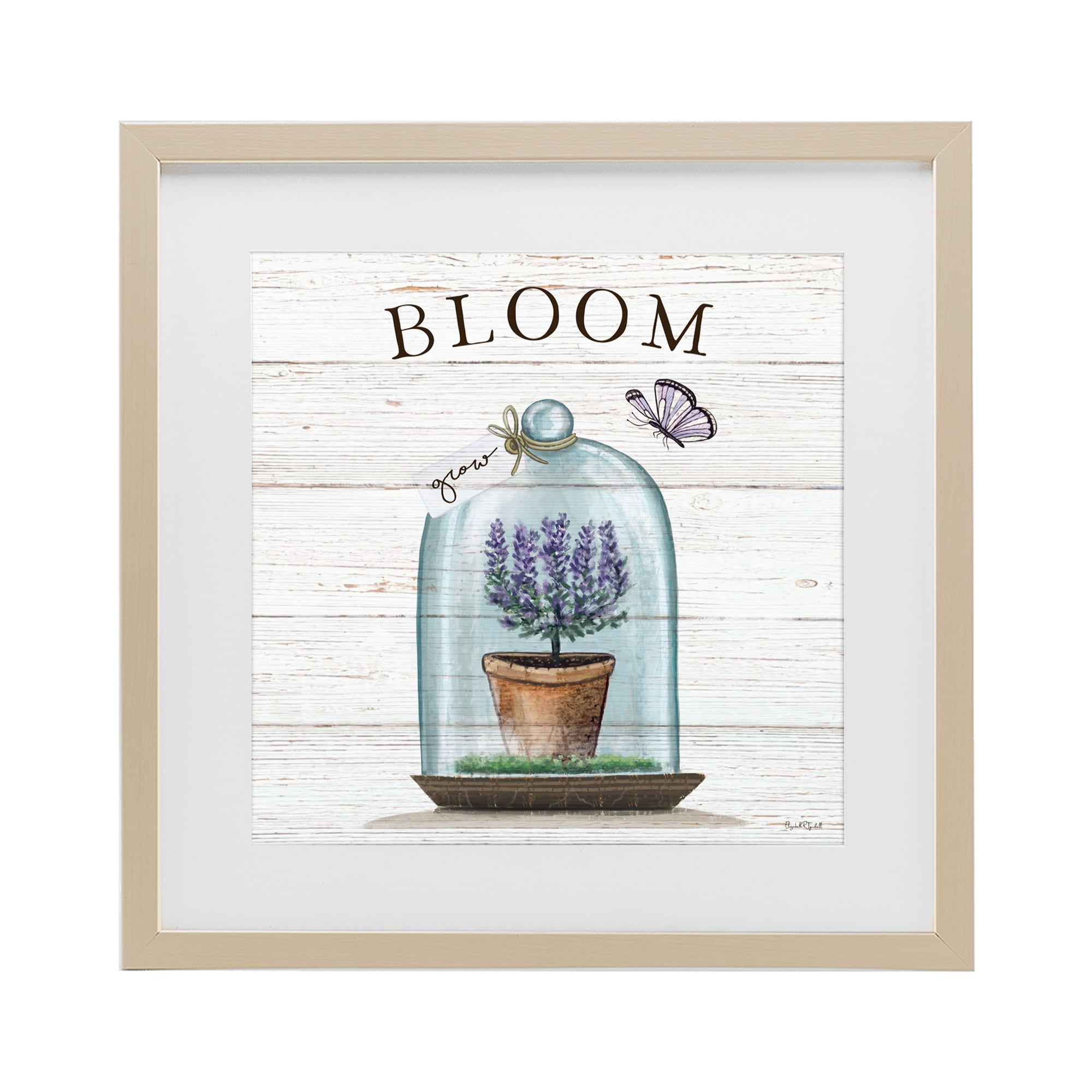 Stupell Industries Cottage Bloom in Bell Jar Birch Framed Print Under Glass, design by Elizabeth Tyndall