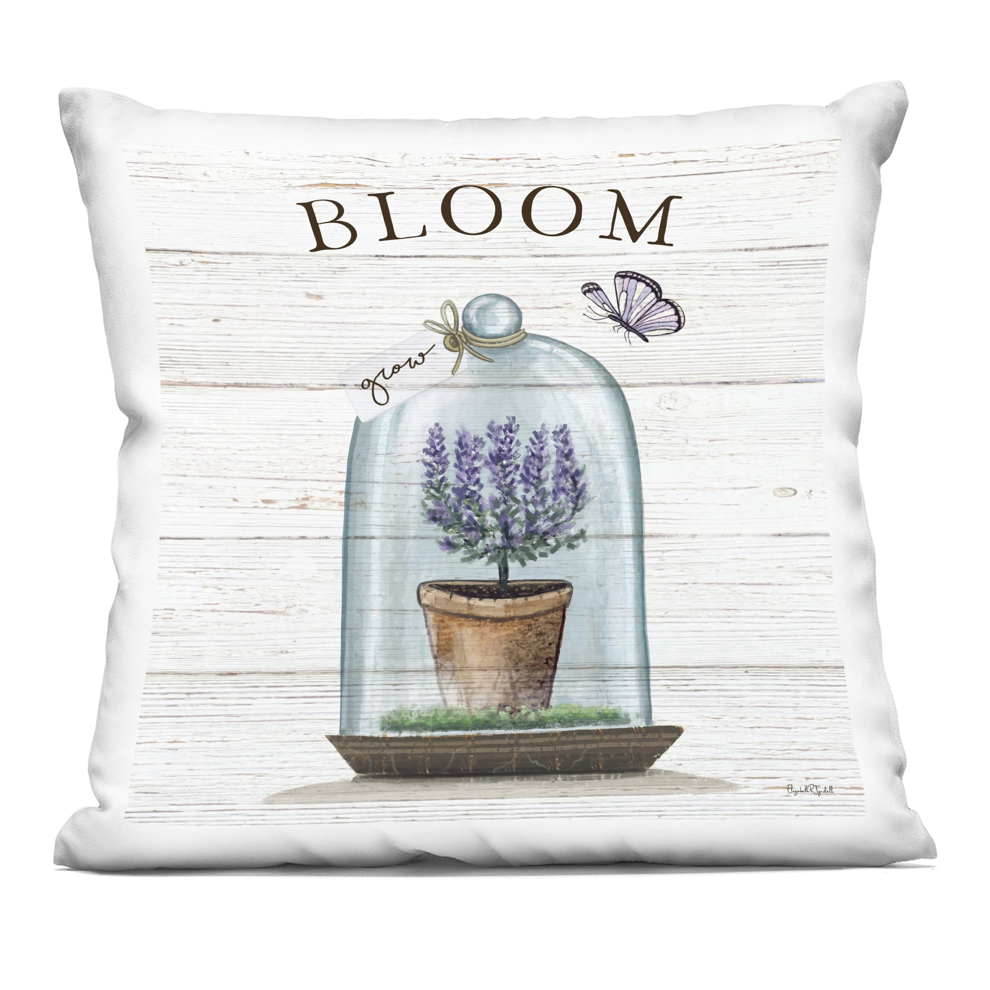 Stupell Industries Cottage Bloom in Bell Jar Decorative Printed Throw Pillow, design by Elizabeth Tyndall