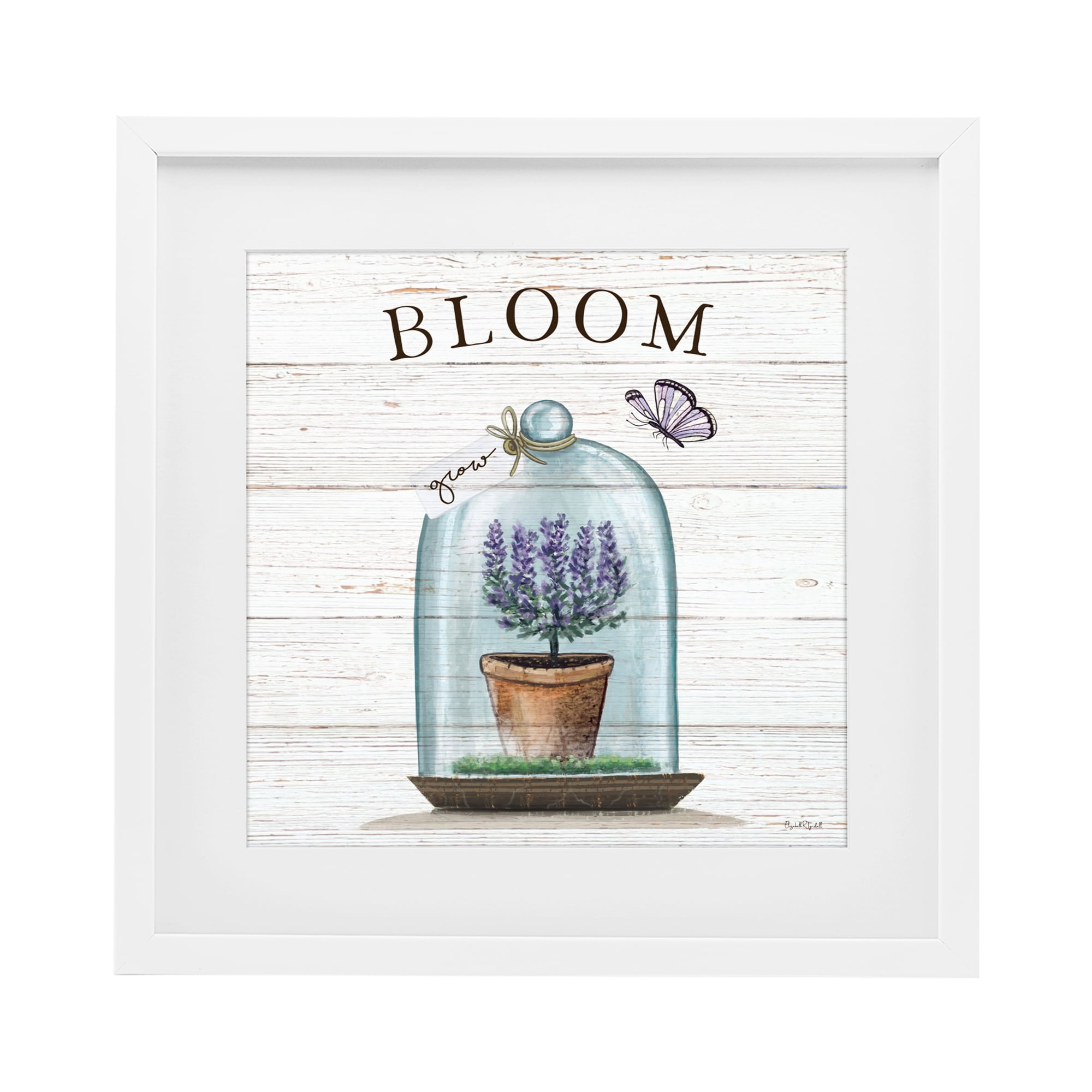 Stupell Industries Cottage Bloom in Bell Jar White Framed Print Under Glass, design by Elizabeth Tyndall