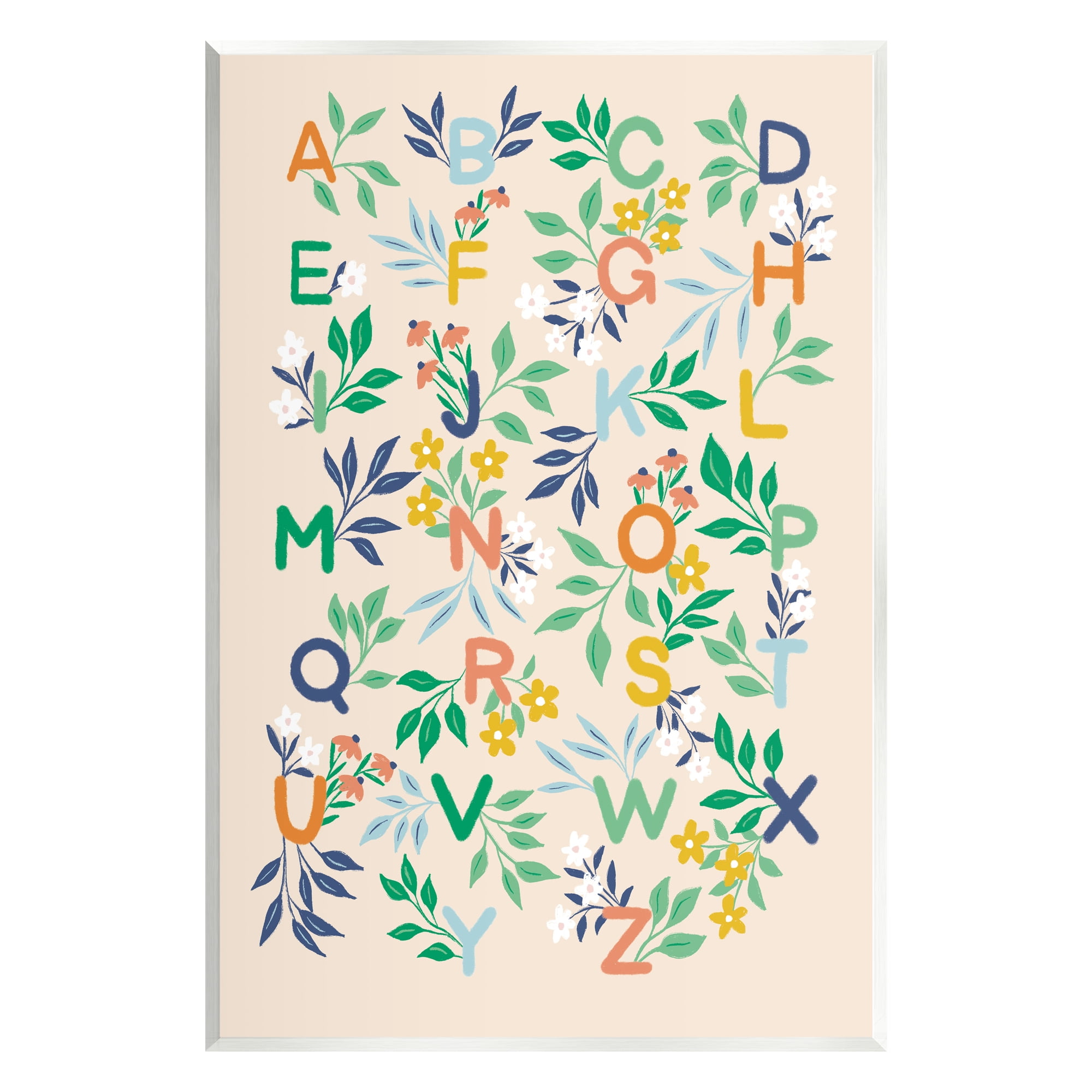 Stupell Industries Cottage Blooms Alphabet Typography Painting Unframed Art Print Wall Art, 10 x 15